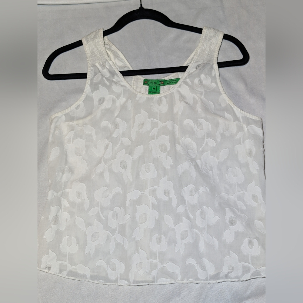 Tibi Sz Medium Floral Elevated Closet Staple Tank Top With Smocked Detailing